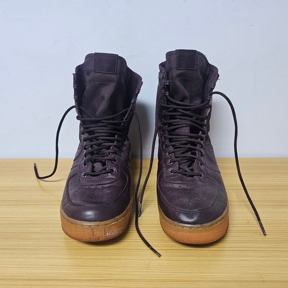 Nike Mens SF Air Force 1 High Deep Burgundy‎ Sneaker Shoes 864024-600 Size 11 - Picture 2 of 11